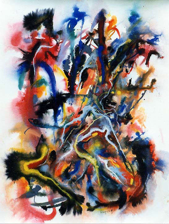 Wayne Riggs &copy; 1996, Watercolor, gouache, dry pigments, 80 cm. x 60cm. (31 1/2 x 23 1/2 in) collection of the artist