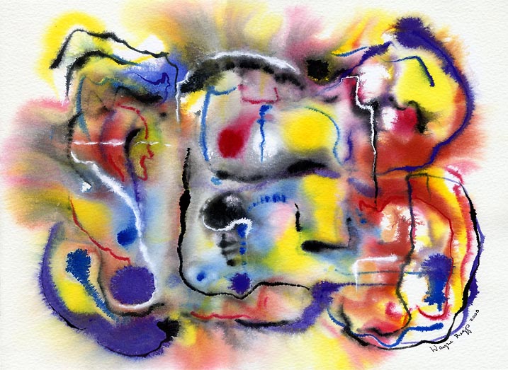 Wayne Riggs &copy; 2000, watercolor,gouache,
28 cm. x 38 cm.(11 x 15 in.) private collection. 