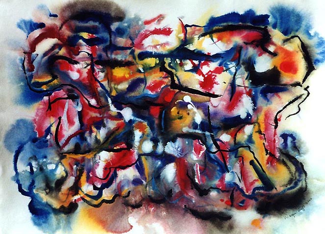 Wayne Riggs &copy; 2000, watercolor,gouache, 

50 cm. x 70 cm.(19 5/8 x 27 1/2 in.) collection of the artist.