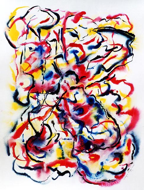 Wayne Riggs &copy; 2000, watercolor,gouache, 
76 cm. x 56 cm.(15 x 11 in.) collection of the artist.