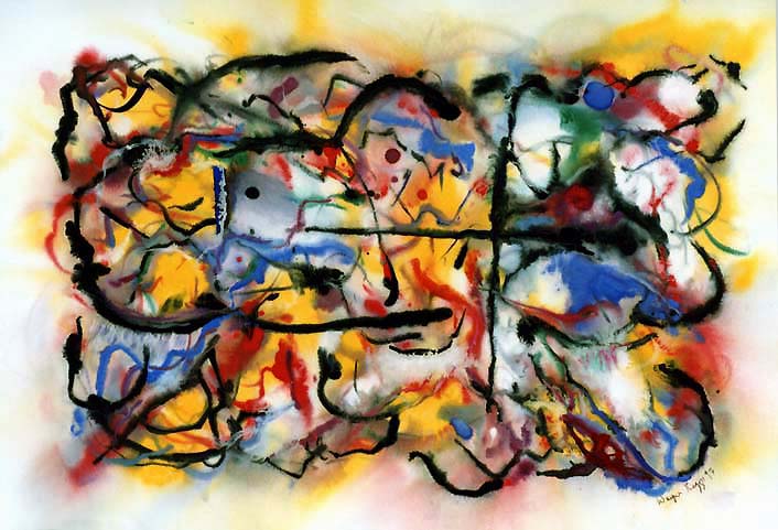 Wayne   Riggs &copy; 1997, watercolor, gouache, 36 cm. x 56 cm. (14 x 22 in.), collection of the artist. 