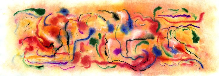 Wayne Riggs  &COPY; 1998, Watercolor, gouache, dry pigments,  57 cm. x 105 cm. (22 1/2 x 41 3/8 in) collection of the artist.